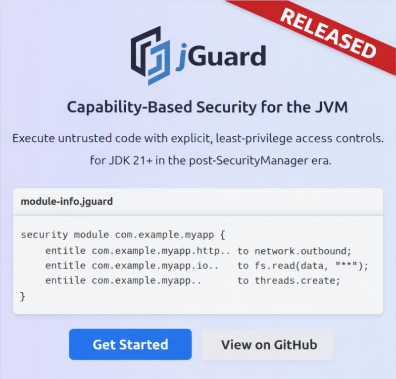 Introducing jGuard: Capability-Based Security for the Modern JVM